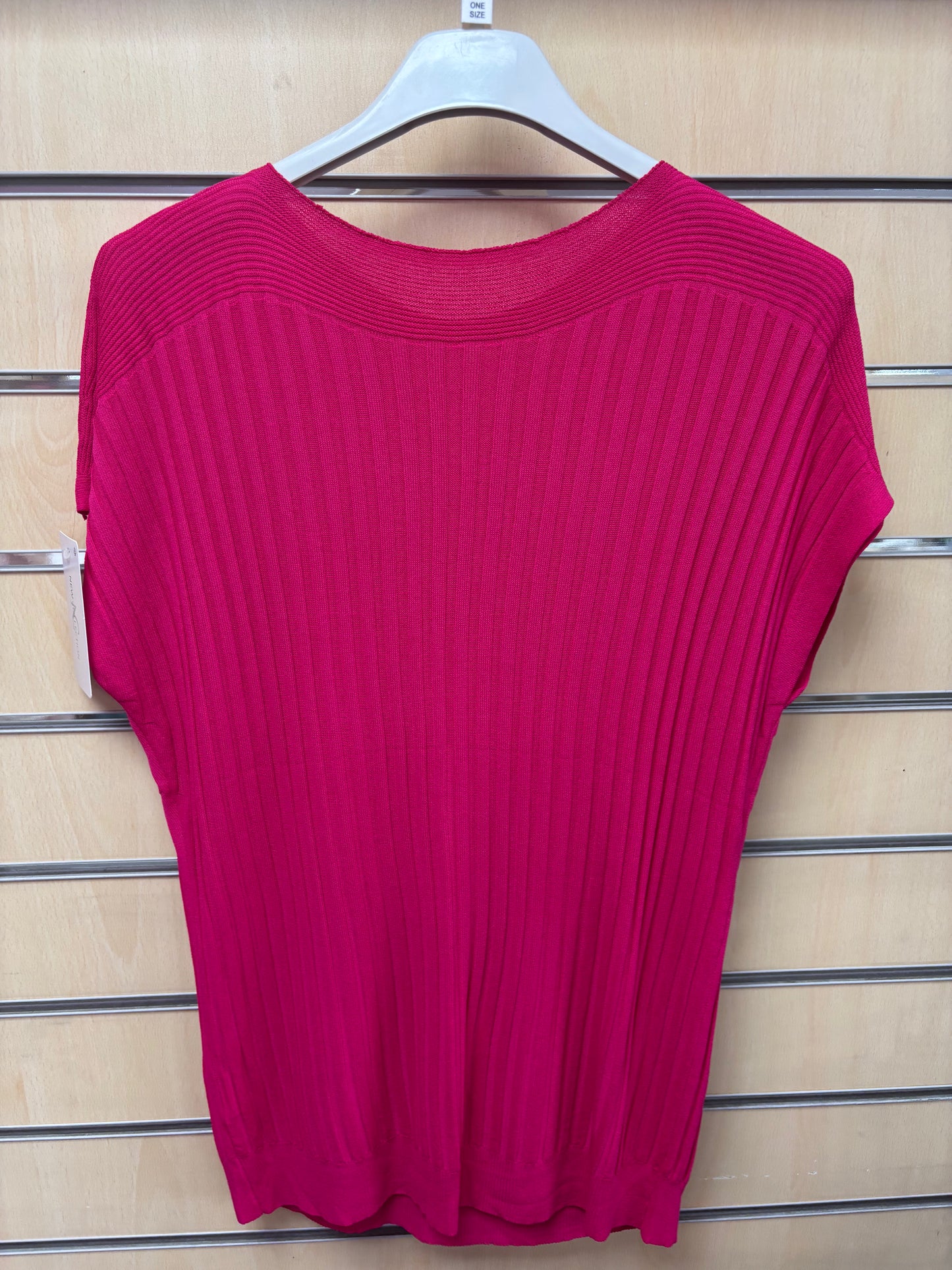Ribbed Cap Sleeve Top in Pink