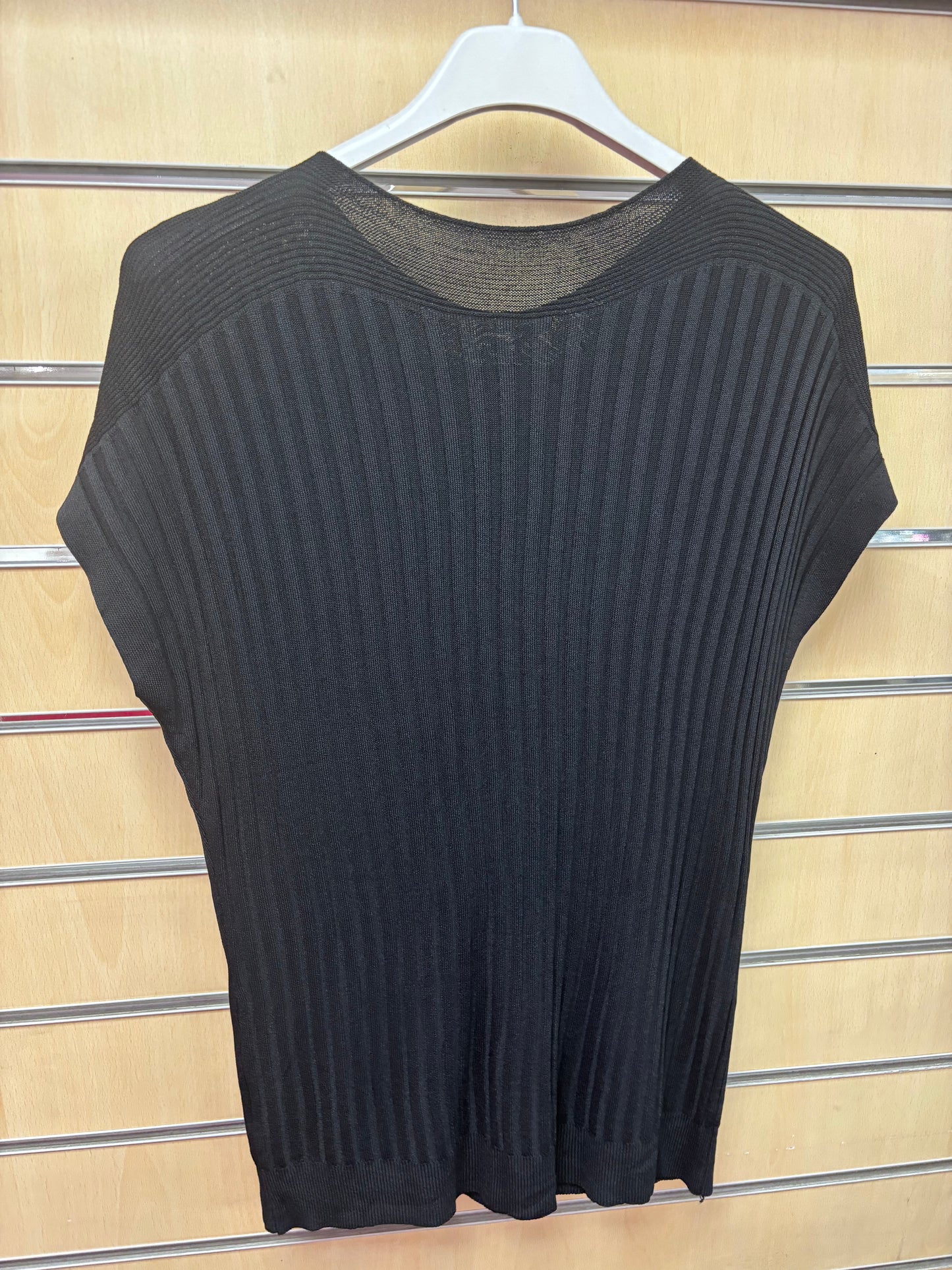 Ribbed Cap Sleeve Top in Black