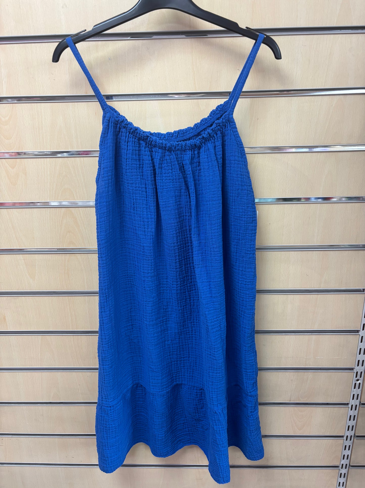 Cotton Strappy Dress in Blue