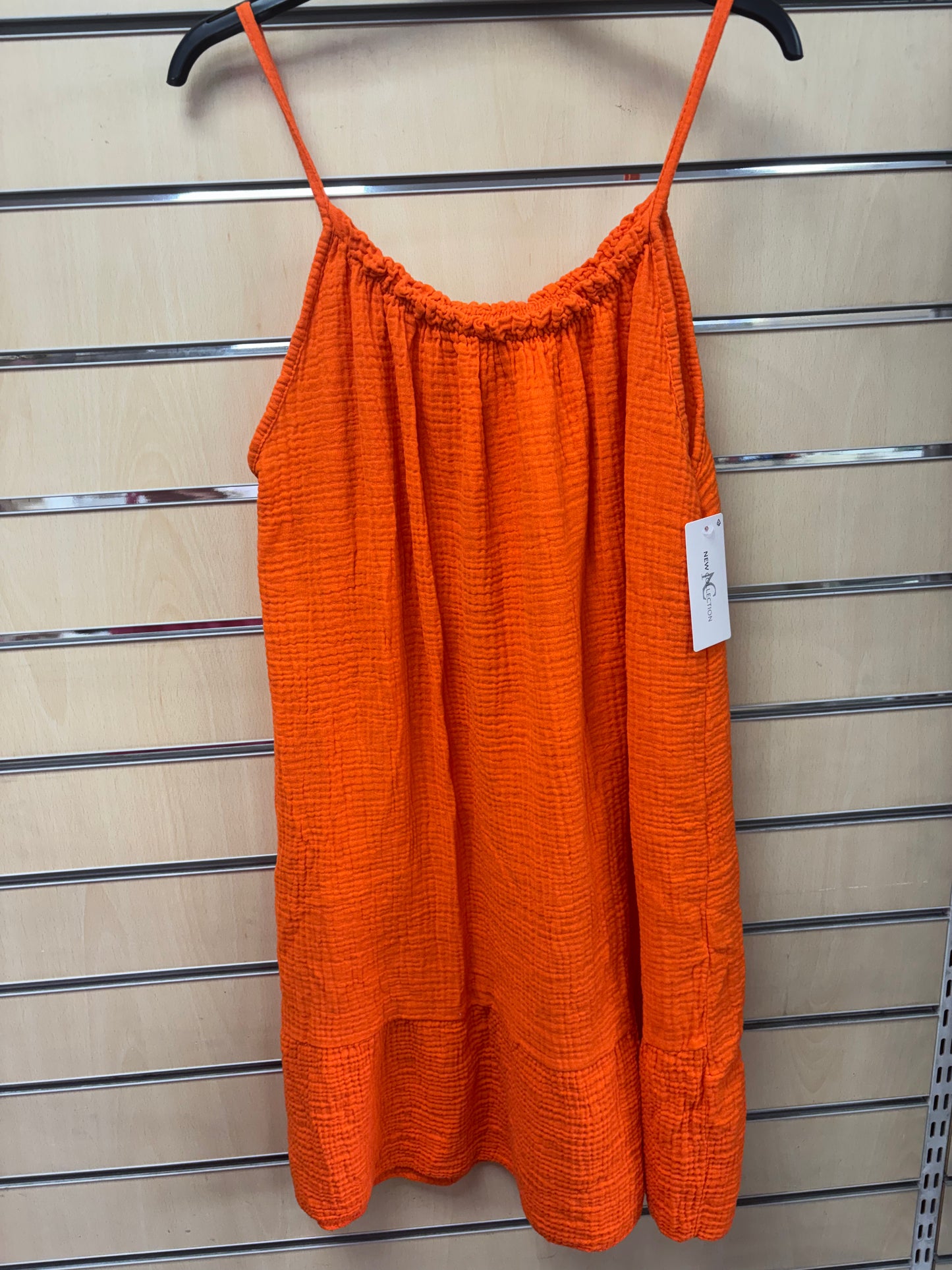 Cotton Strappy Dress in Orange