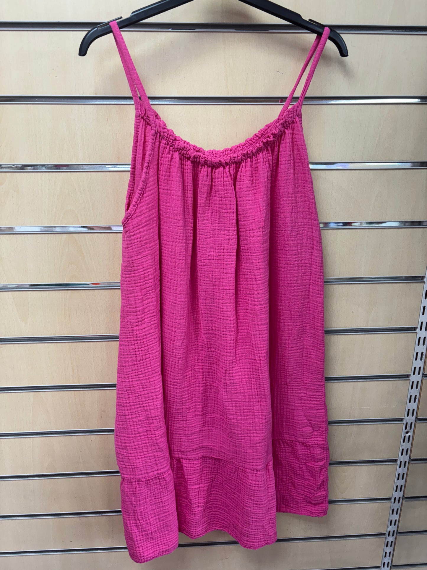Cotton Strappy Dress in Pink