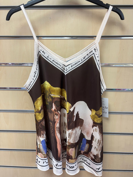 Cami Border Print Top in Brown