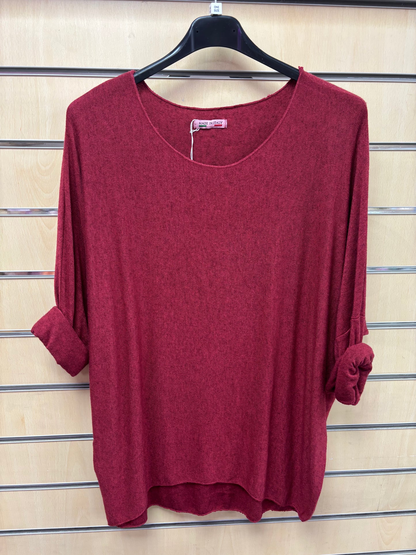 Fine Knit Jumper in Red