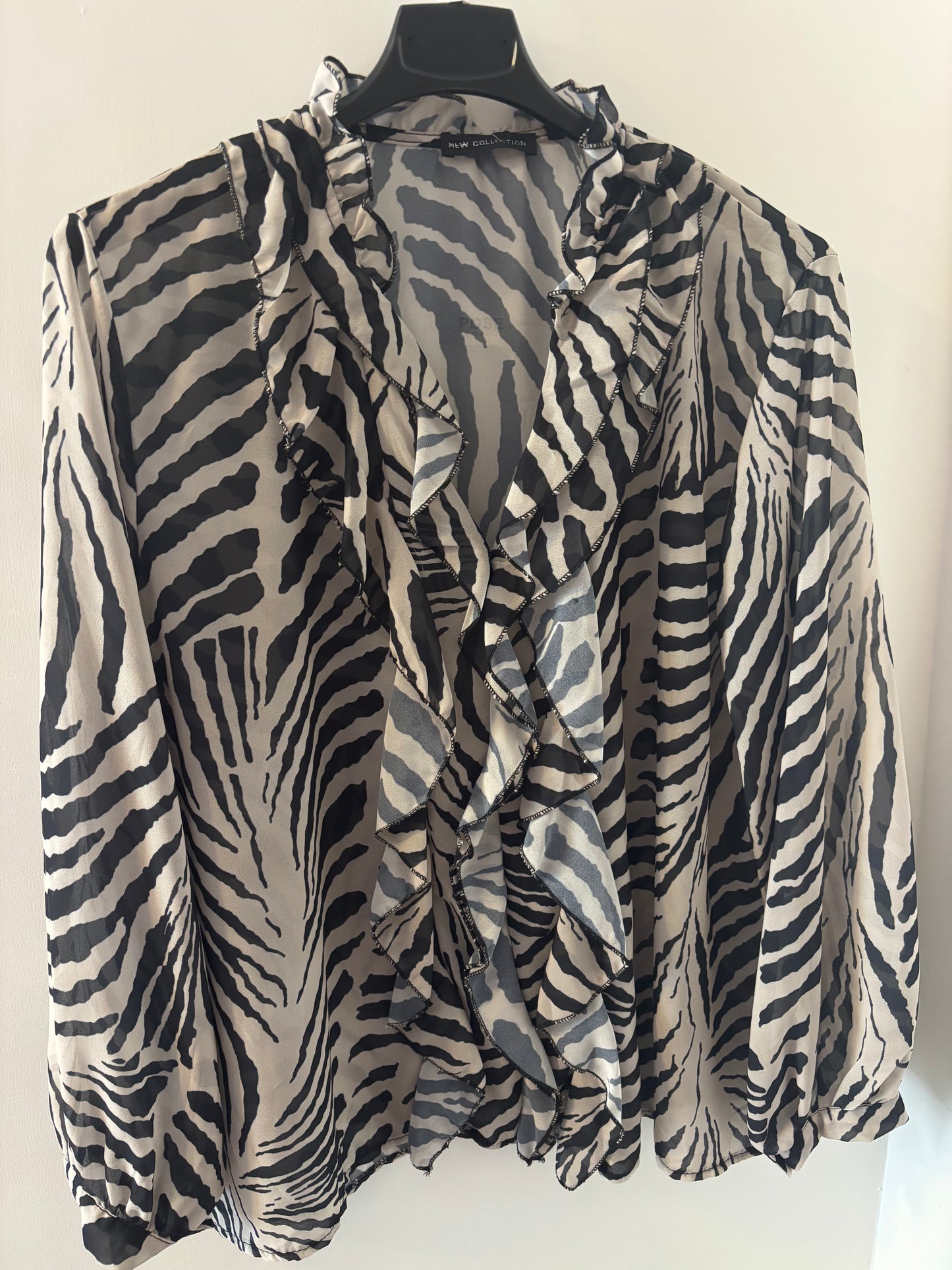 Zebra Print Ruffle Shirt