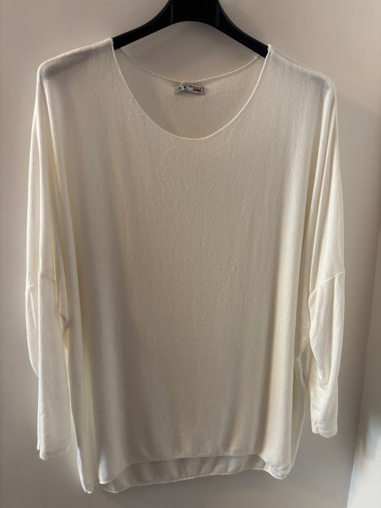 Fine Knit Jumper in Ivory