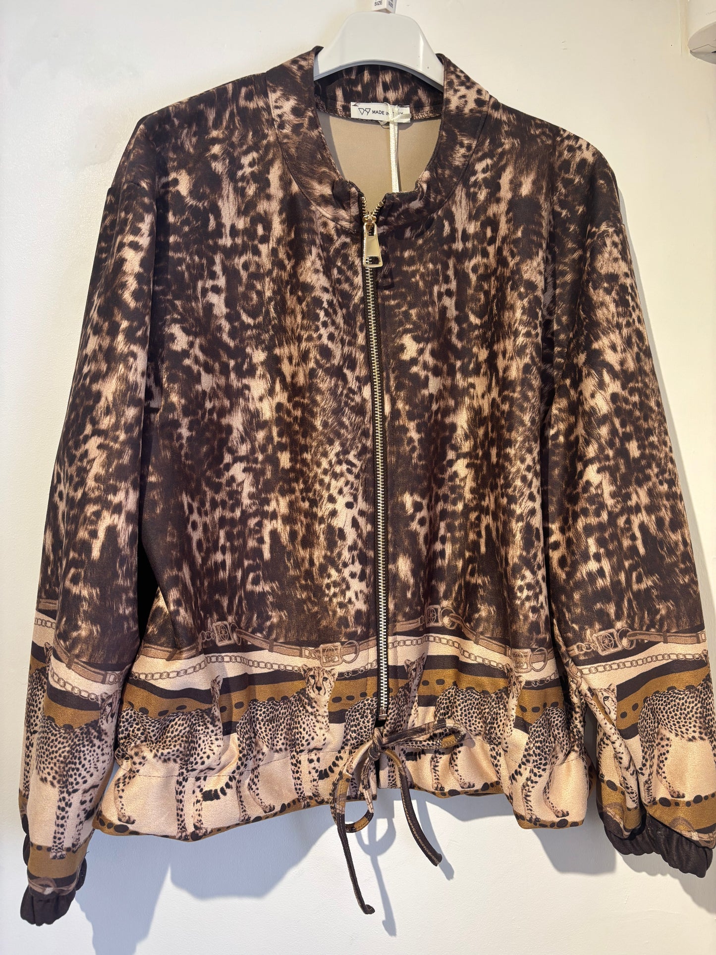 Cheetah Print Bomber Jacket in Brown