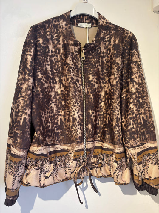 Cheetah Print Bomber Jacket in Brown