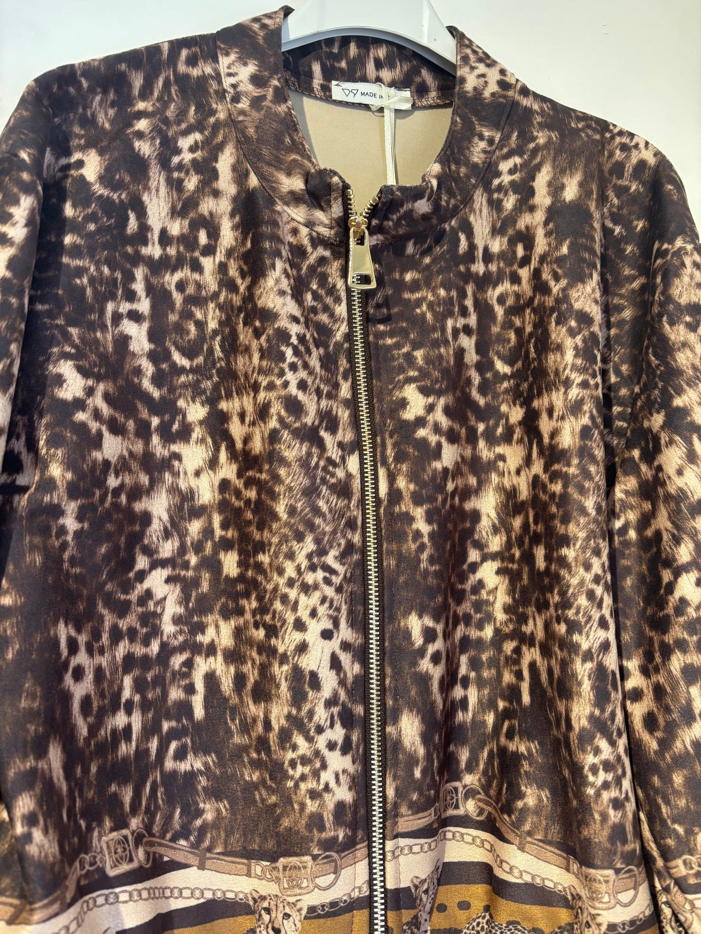 Cheetah Print Bomber Jacket in Brown