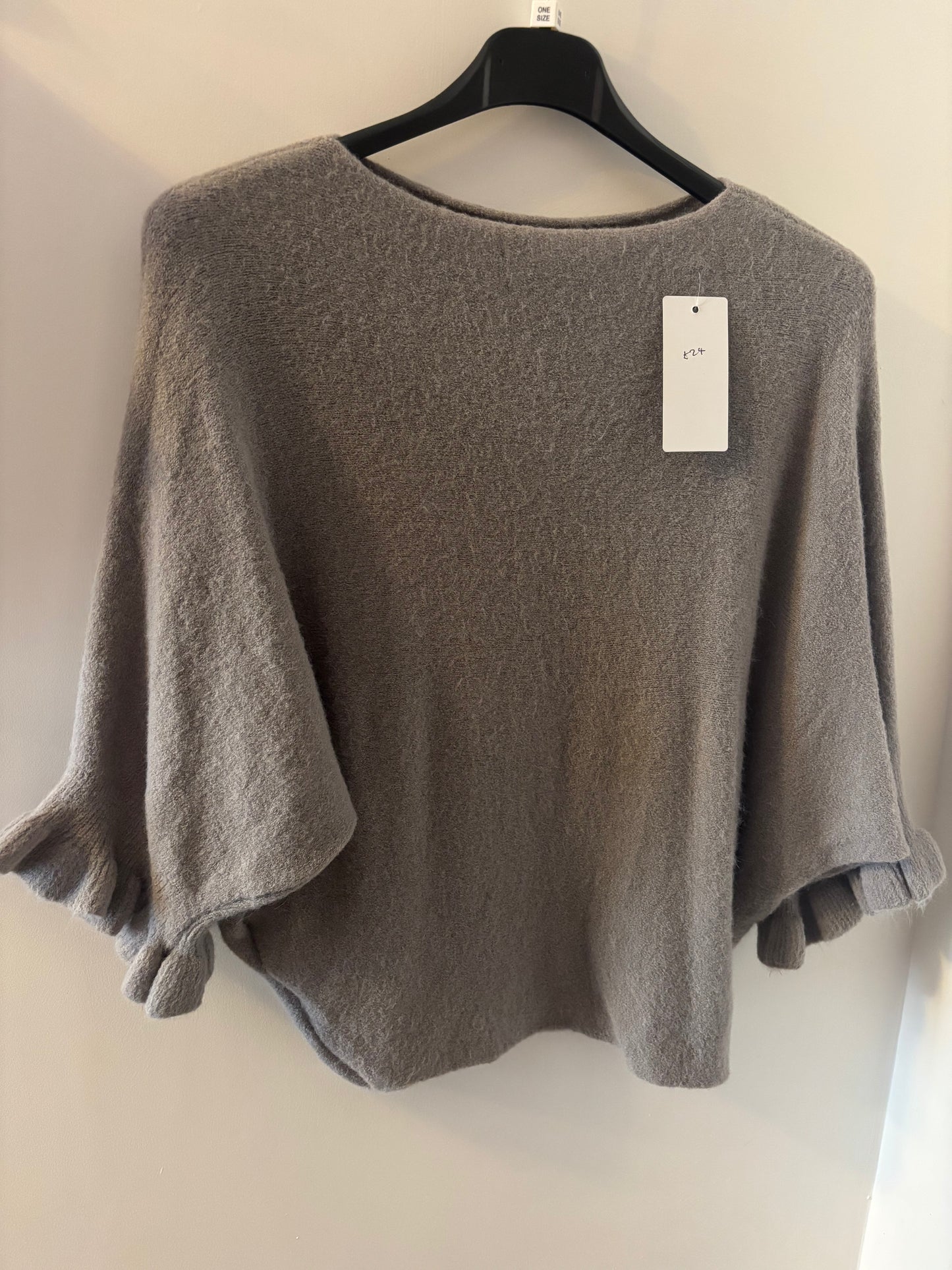 Frill Sleeve Jumper in Mocha