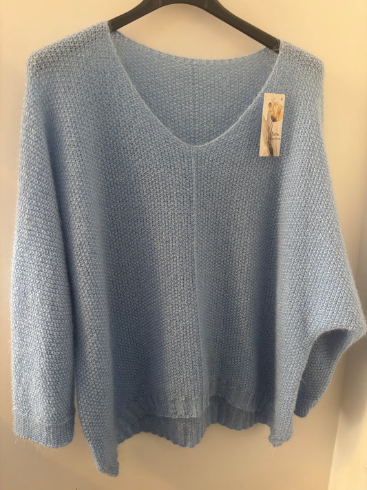 Cosy Fluffy Jumper in Light Blue