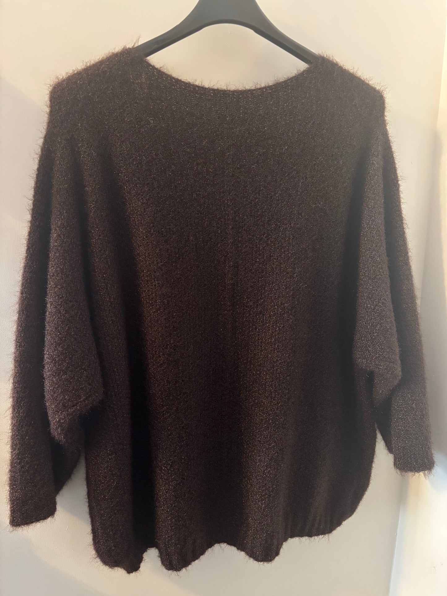 Cosy Fluffy Jumper in Chocolate