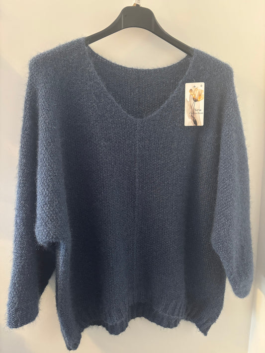 Cosy Fluffy Jumper in Blue