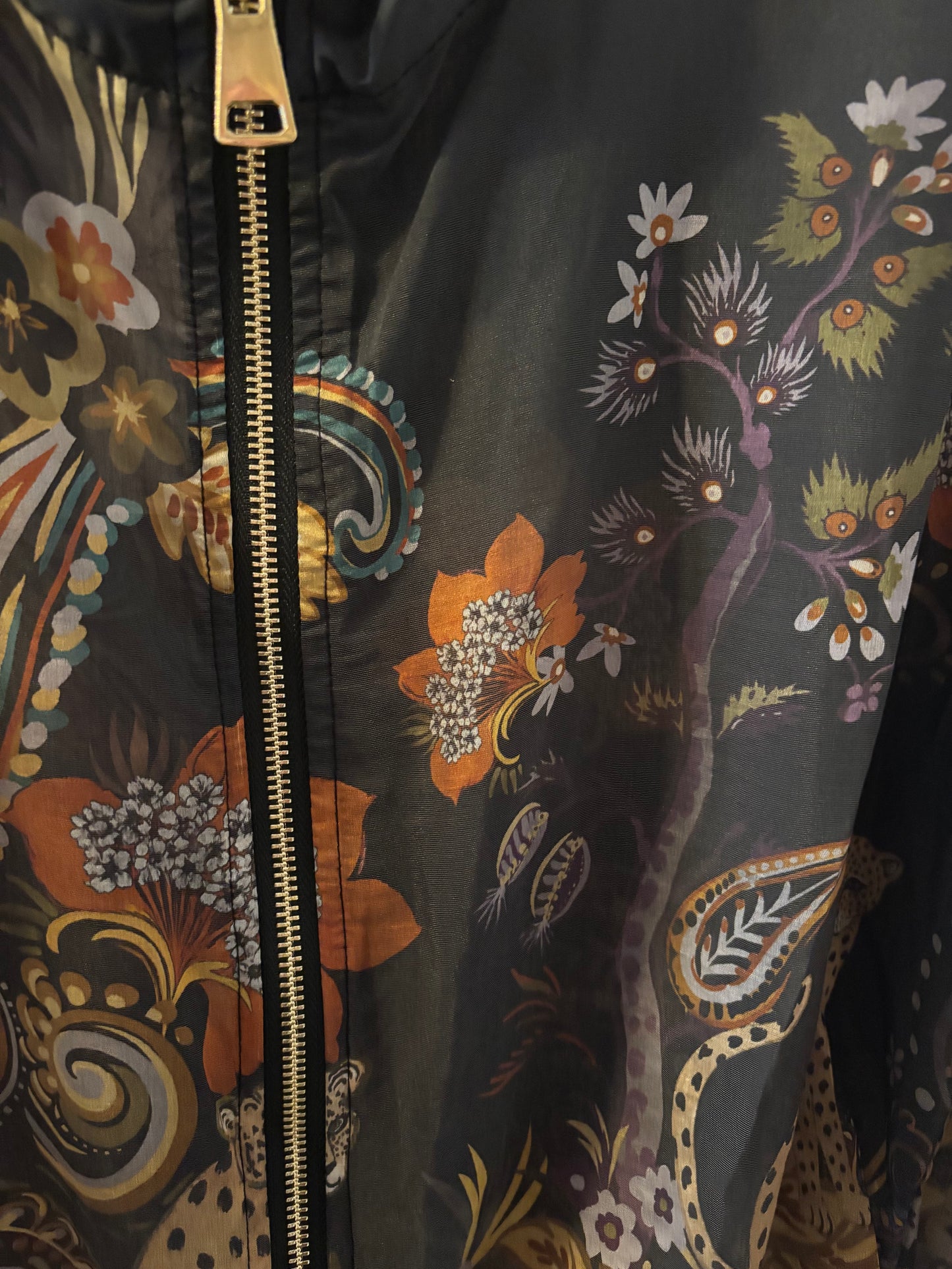 Sheer Zip Up Leopard Bomber Jacket