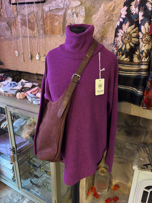 Roll Neck Jumper in Purple