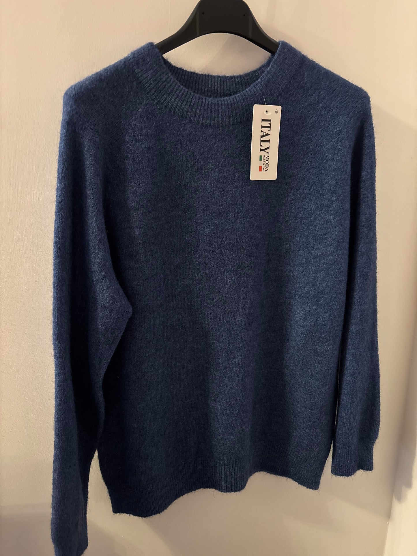 Soft Crew Neck Jumper in Denim