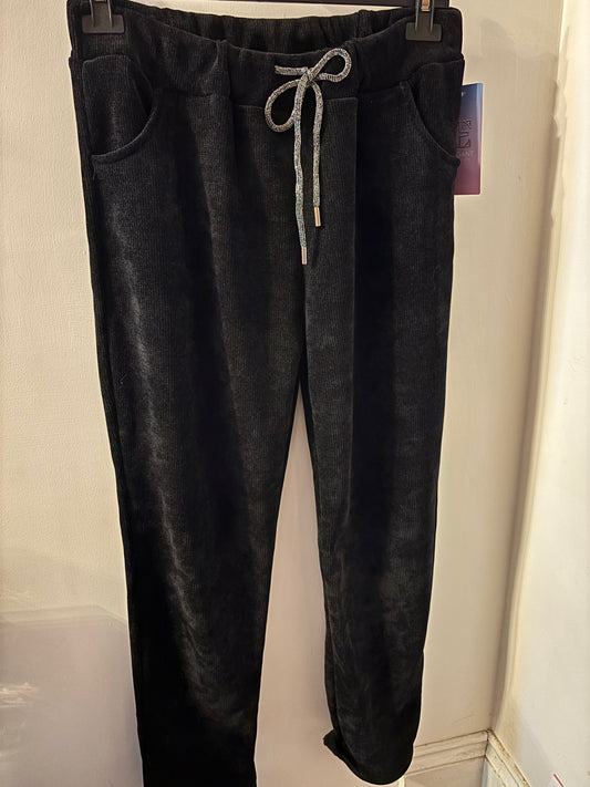 Soft Cord Style Joggers in Black