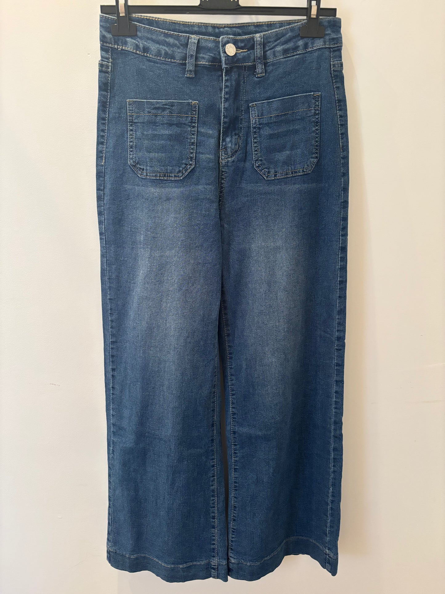 Wide Leg Pocket Jeans in Blue
