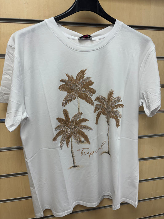 Palm Tree T-Shirt in beige