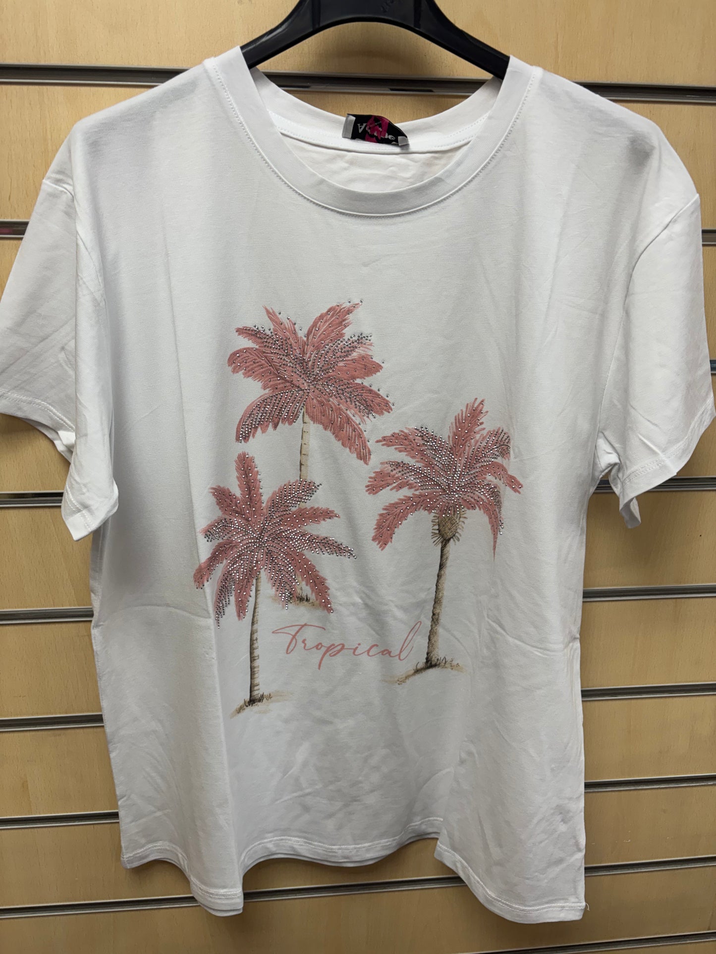 Palm Tree T-Shirt in light pink