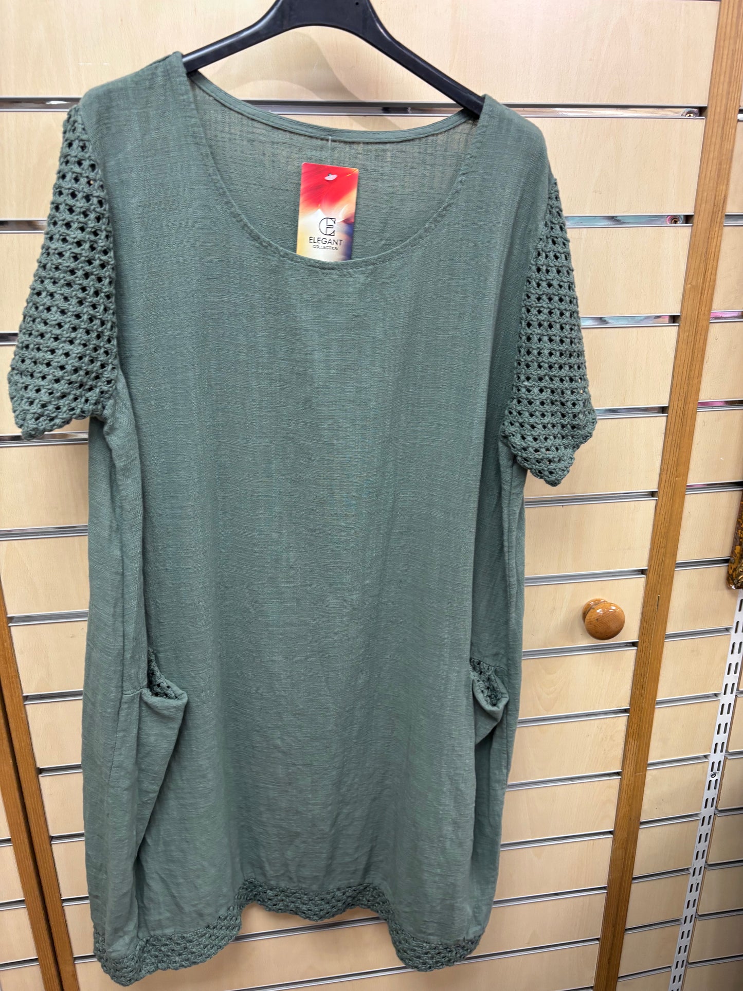 100% Cotton Dress in khaki