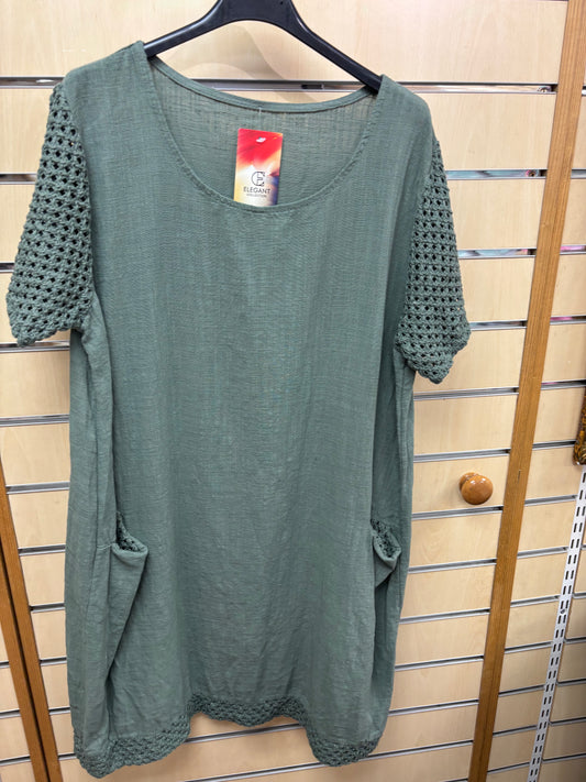 100% Cotton Dress in khaki