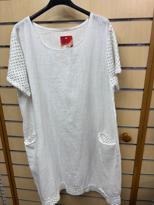 100% Cotton Dress in white