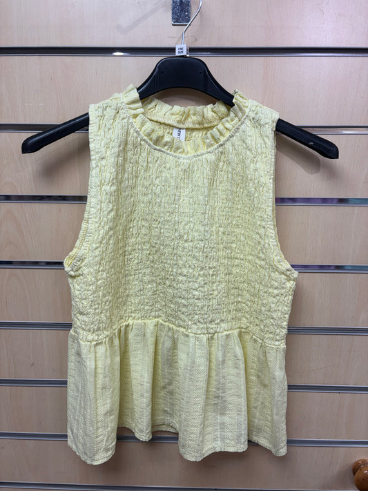 Stretch Ruffle Top in Yellow