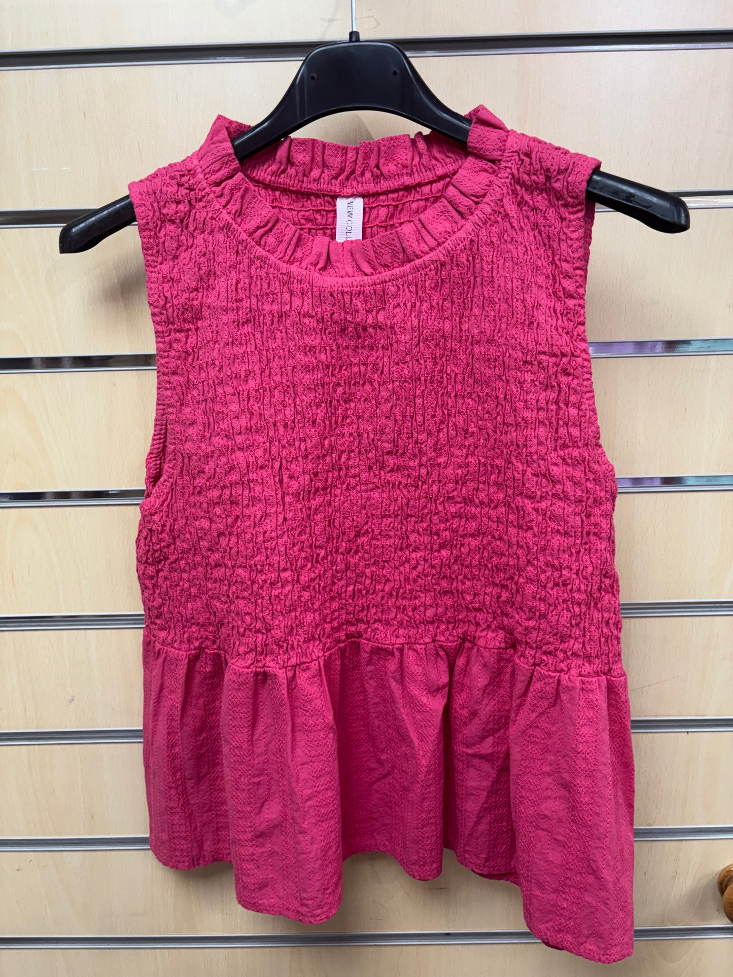Stretch Ruffle Top in Pink