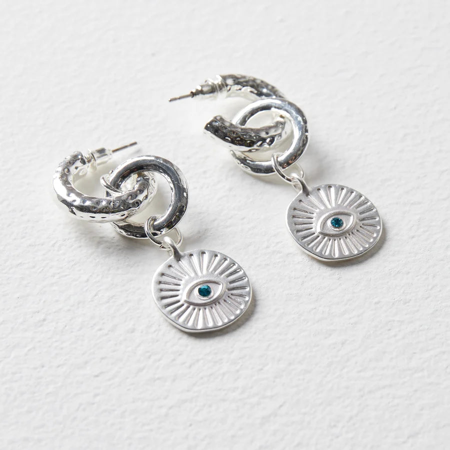 Silver Colour Eye Earrings