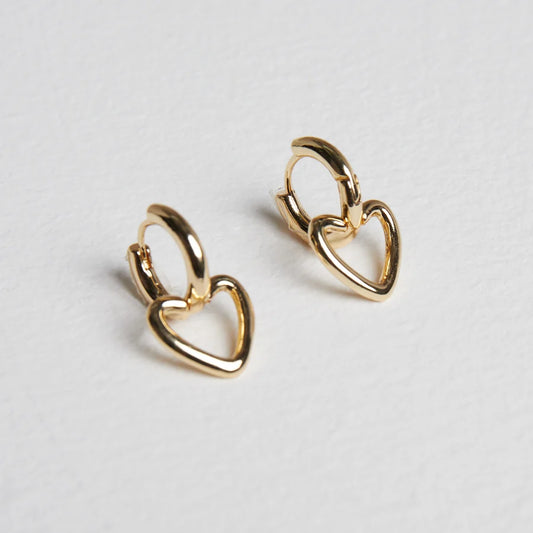 Gold Colour Heart Earrings