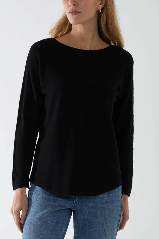 Round Neck Jumper in Black