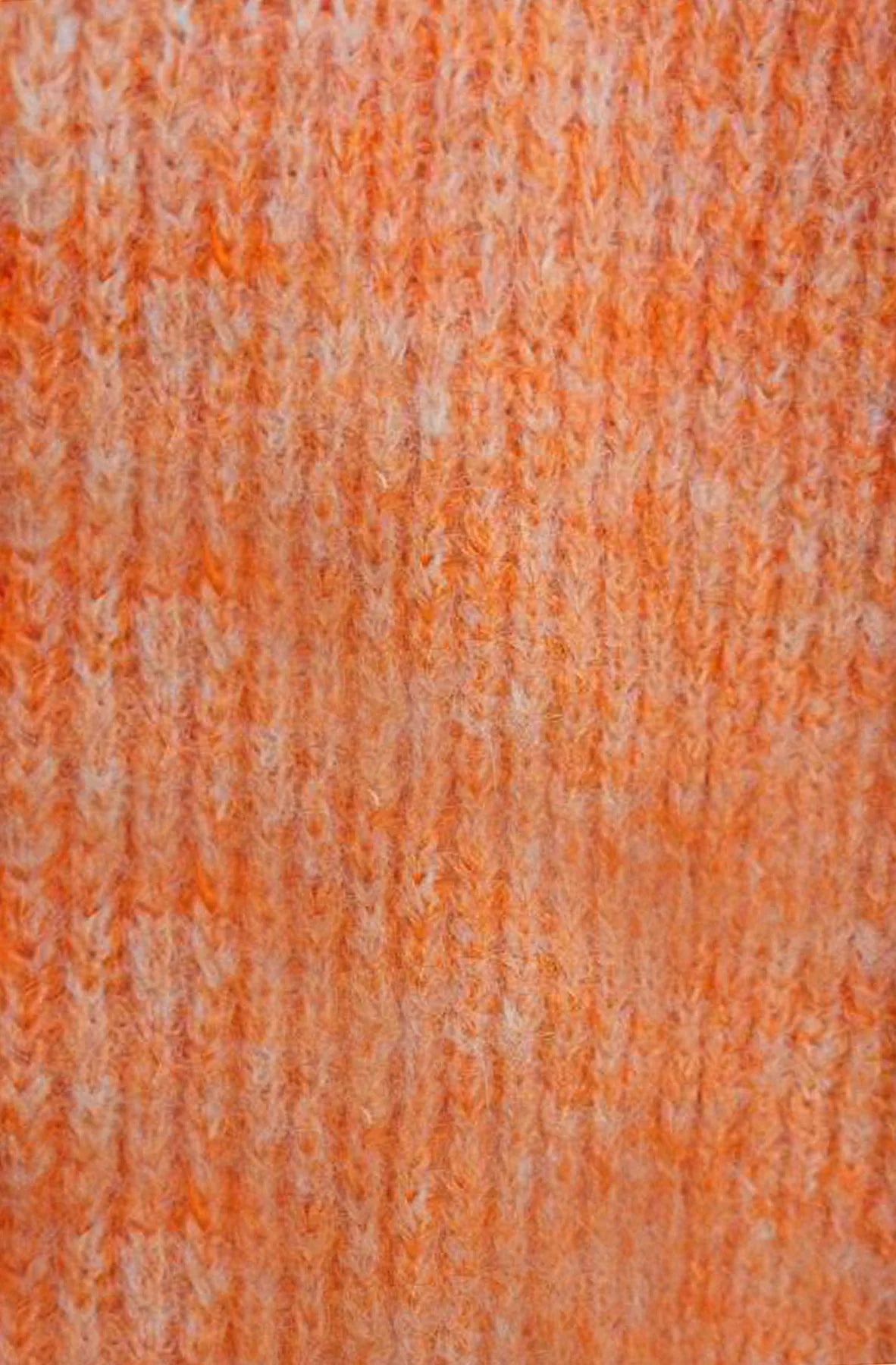 Melange Style Knitted Cardigan in Orange