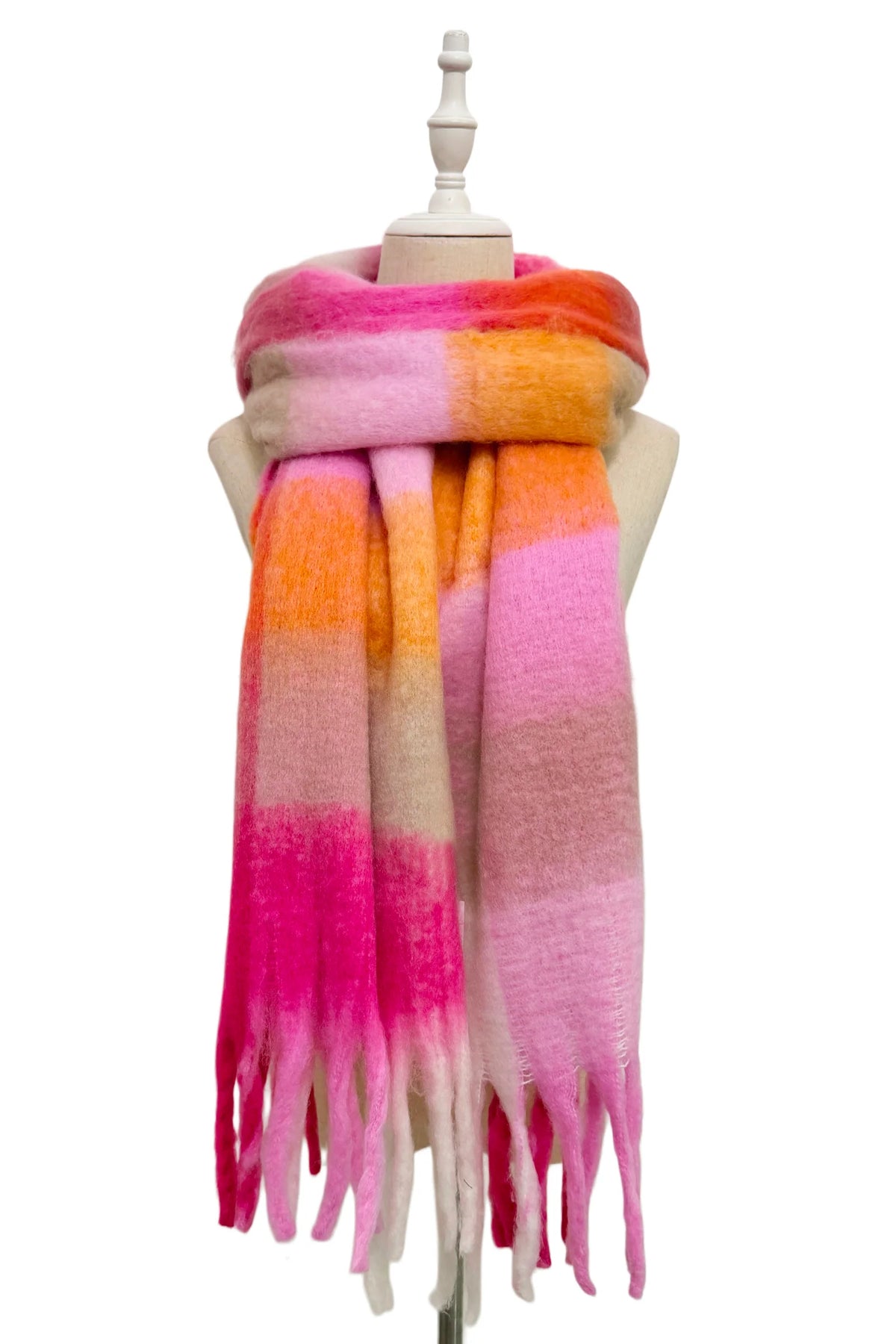 Ballet Pop Check Chunky Tassel Scarf