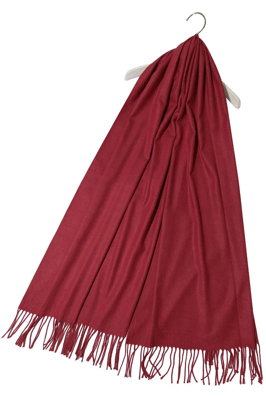 Soft Plain Cashmere Scarf in Berry