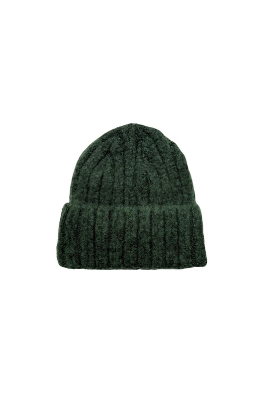 Cosy Plain Knitted Beanie Hat in Dark Green