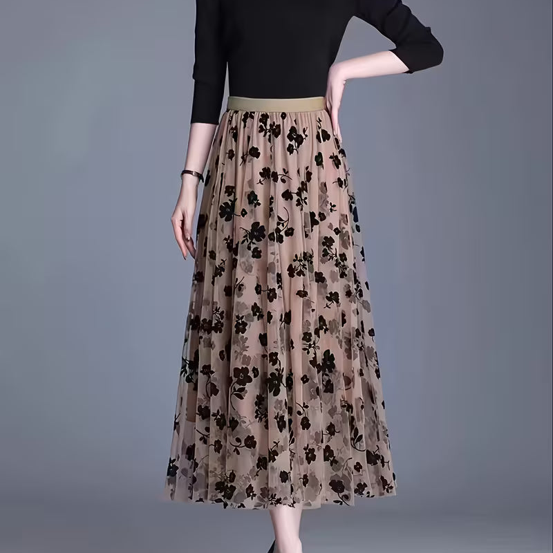 Floral Mesh Skirt