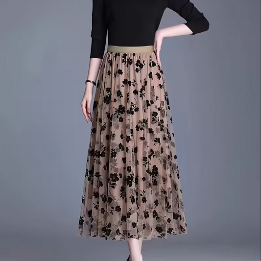Floral Mesh Skirt