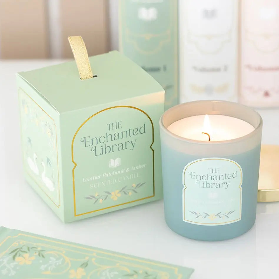 The Enchanted Library Leather, Patchouli & Amber Candle