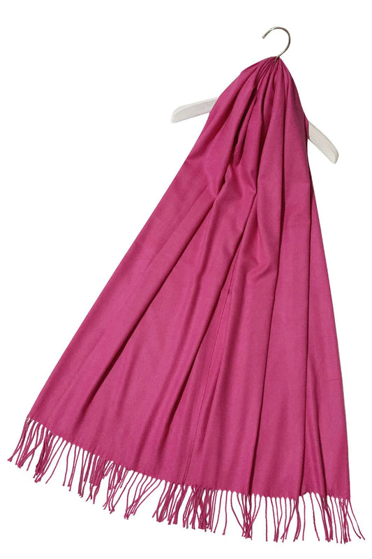 Soft Plain Cashmere Scarf in Fuchsia