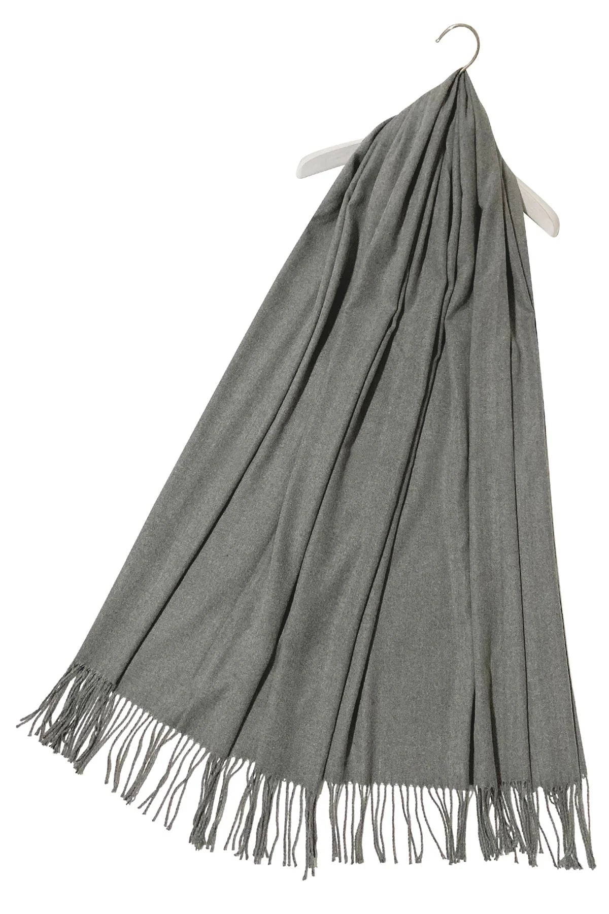 Soft Plain Cashmere Scarf in Grey