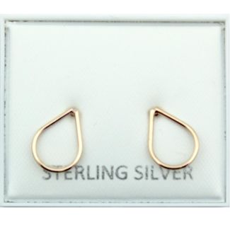 Rose Gold Plated Sterling Silver Droplet Earrings